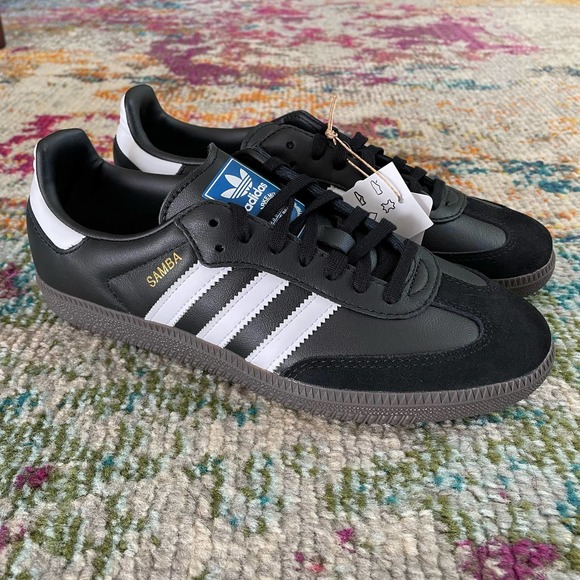 adidas Shoes - Adidas Samba OG Retro Leather Sneakers Black White Size WOMEN'S 7.5